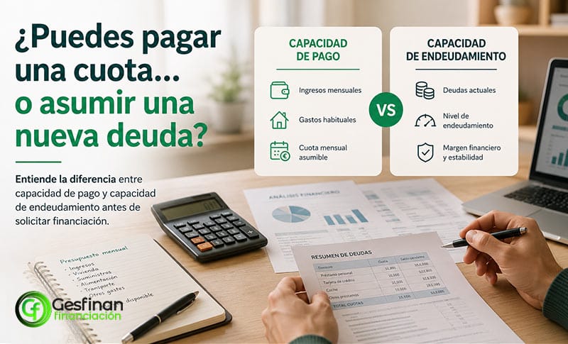 Qué diferencia hay entre capacidad de pago y capacidad de endeudamiento